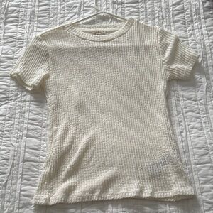 Anthropologie Pilcro Ivory Textured Knit Top